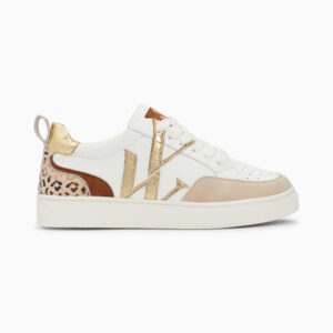 Luna white and gold monogram sneakers