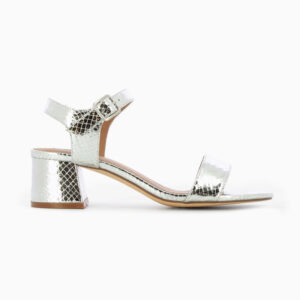 Melissa silver sandals with low block heel