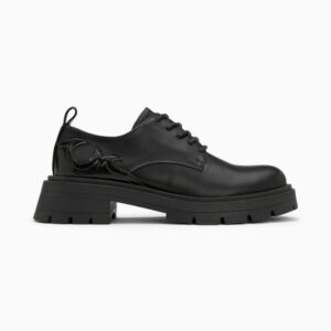 Meredith black derbies with serrated sole