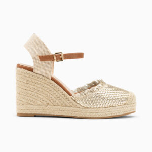 Nadine gold braided wedge sandals