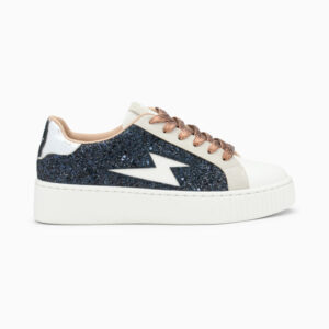 Nancy glittery navy storm sneakers with bronze laces