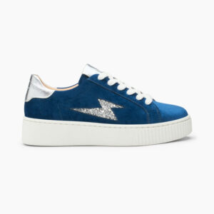 Noëlie blue and silver lace-up storm sneakers