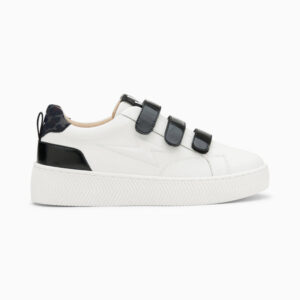 Oxanna white storm sneakers with black velcro