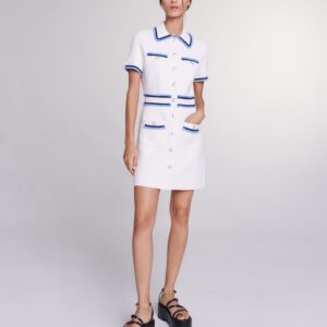 Robe courte en maille bouclette