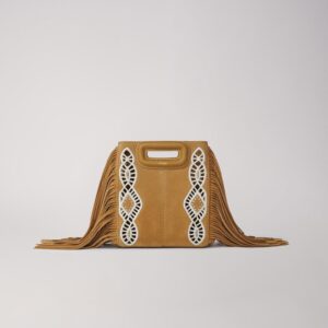 Sac M mini en suède brodé à franges