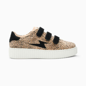 Sophie cheetah and black storm sneakers with velcro
