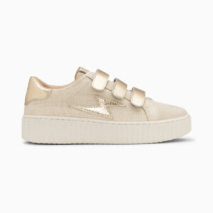 Summer beige and gold storm sneakers with velcro