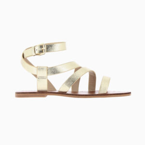 Swann flat sandals with gold straps