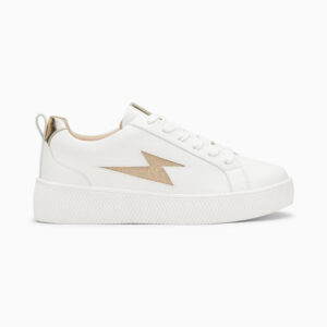 Tania white and gold glitter storm sneakers