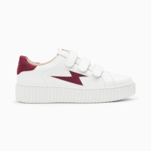 Vicky white and burgundy storm sneakers with velcro