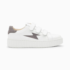 Vicky white and gray storm sneakers with velcro