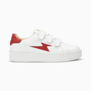 Vicky white and red storm sneakers with velcro
