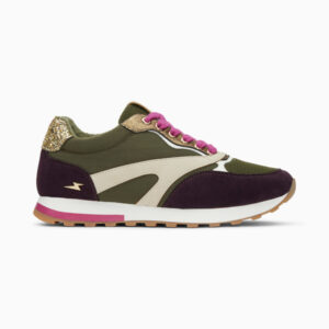 Victoire green khaki storm sneakers with running sole