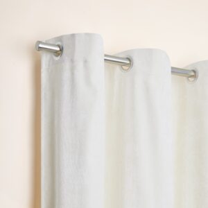 Bazyl ivory silver eyelet curtain
