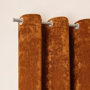 Bazyl toffee brown silver eyelet curtain