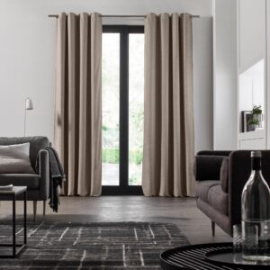 Bellavista chestnut beige blackout lined eyelet curtain