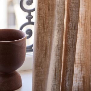 Bellavista sand beige silver eyelet curtain