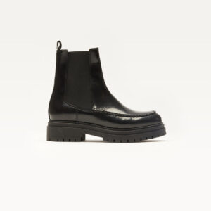 Boots Prune - Black box leather