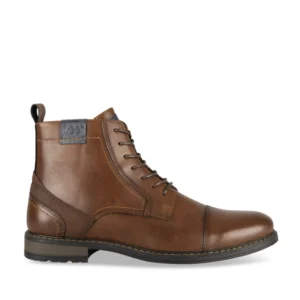 Bottines MARRON Homme motif Uni Lacets