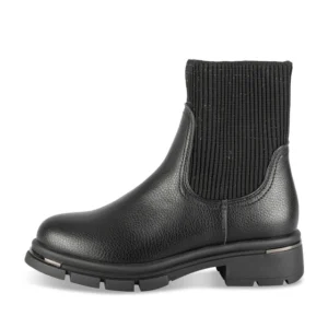 Bottines NOIR Fille motif Uni Elastique