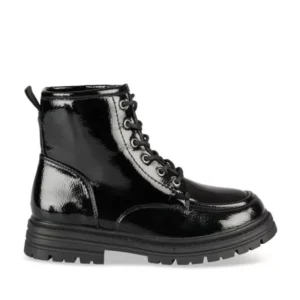 Bottines Rangers NOIR Fille motif Vernis Lacets