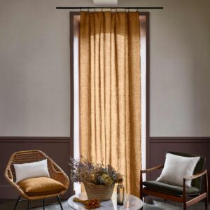Carlina bronze and black bourdon stitch panel curtain