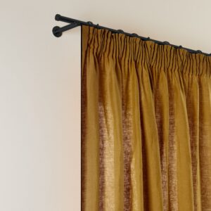 Carlina bronze and black bourdon stitch pencil pleat curtain