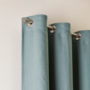 Carlina grey green blackout lined eyelet curtain