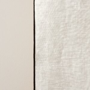 Carlina light beige and black bourdon stitch pencil pleat curtain