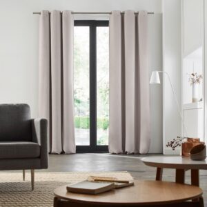 Carlina light beige blackout lined eyelet curtain
