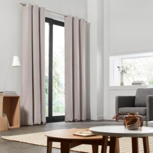 Carlina light beige blackout lined eyelet curtain