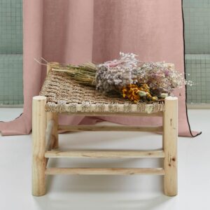 Carlina light pink and black bourdon stitch pencil pleat curtain