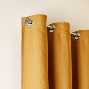 Carlina ocher blackout lined eyelet curtain