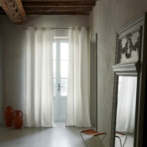 Cleofil ivory silver eyelet curtain