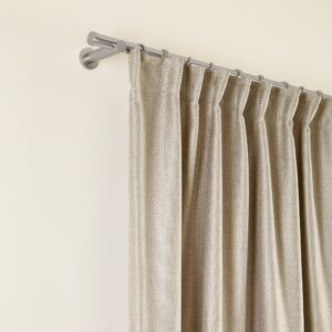 Coconut beige blackout lined pencil pleat curtain