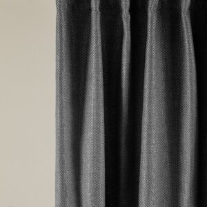 Coconut dark grey pencil pleat curtain
