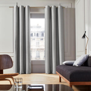 Coconut grey eyelet curtain