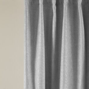 Coconut grey pencil pleat curtain