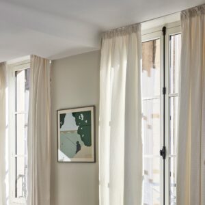 Coconut ivory pencil pleat curtain