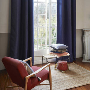 Coconut night blue eyelet curtain