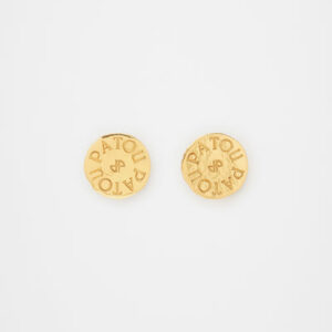 Coin clip earrings in gold-plated brass - Gold - One Size