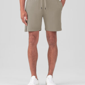 Cotton Piqué Jogging Shorts w. Piping: Dusty Beige