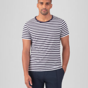 Crew Neck T-Shirt Eyelet Edition: Navy/White