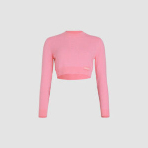 Cropped jumper in sustainable wool and cashmere - Rosebloom Pink - XL