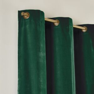 Dario dark green gold eyelet curtain