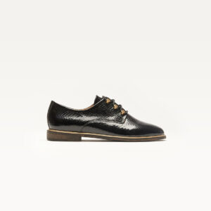 Derbies Denise - Black patent python leather