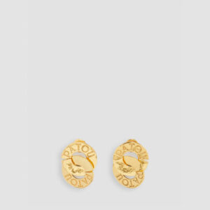 Double coin earrings in gold-plated brass - Gold - One Size
