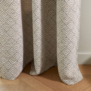 Erebus ivory and grey gold eyelet curtain