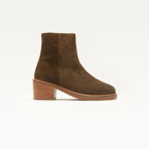 Heeled boots Véronique - Khaki suede