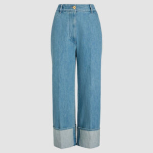 Iconic trousers in cotton denim - Ice Blue - 44